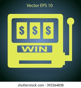win at slot machine vector illustration