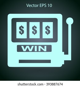 win at slot machine vector illustration