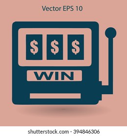 win at slot machine vector illustration