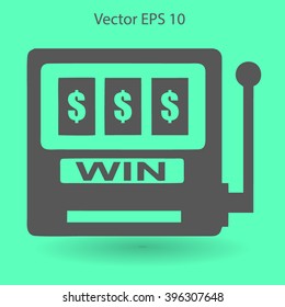 win at slot machine vector illustration