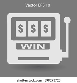 win at slot machine vector illustration