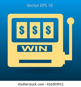 win at slot machine vector illustration