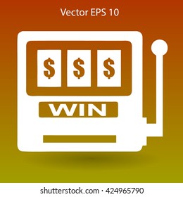 win at slot machine vector illustration