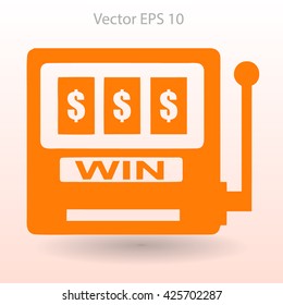 win at slot machine vector illustration