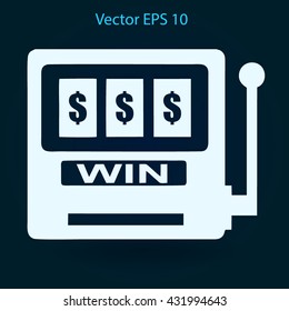 win at slot machine vector illustration