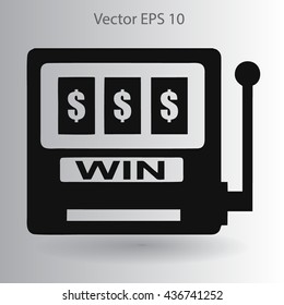 win at slot machine vector illustration