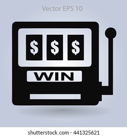 win at slot machine vector illustration