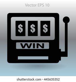 win at slot machine vector illustration