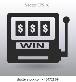 win at slot machine vector illustration