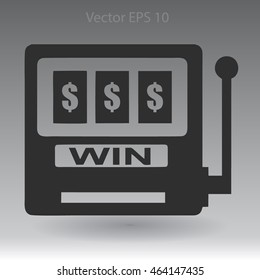 win at slot machine vector illustration