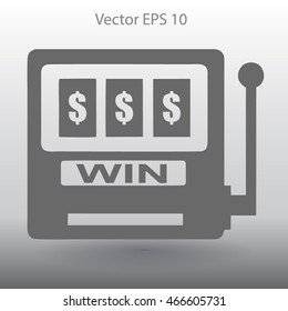 win at slot machine vector illustration