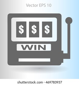 win at slot machine vector illustration