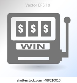 win at slot machine vector illustration