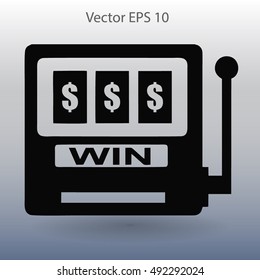 win at slot machine vector illustration