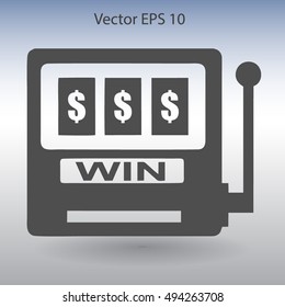 win at slot machine vector illustration