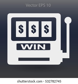 win at slot machine vector illustration