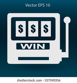 win at slot machine vector illustration