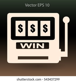 win at slot machine vector illustration