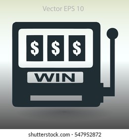 win at slot machine vector illustration