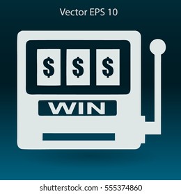 win at slot machine vector illustration