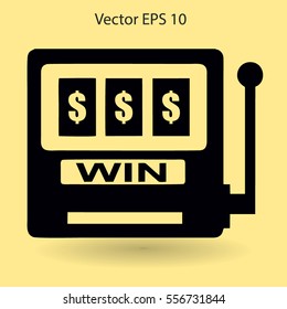 win at slot machine vector illustration