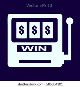 win at slot machine vector illustration