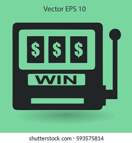 win at slot machine vector illustration