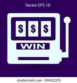 win at slot machine vector illustration
