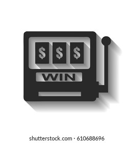 win at slot machine vector illustration