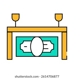 win soccer team money line icon vector. win soccer team money sign. isolated symbol illustration