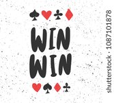 Win win. Sticker for social media content. Vector hand drawn illustration design. Bubble pop art comic style poster, t shirt print, post card, video blog cover