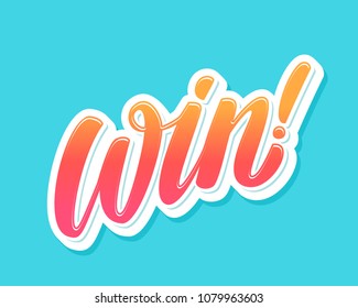 Win! Vector lettering.