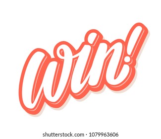 Win! Vector lettering.