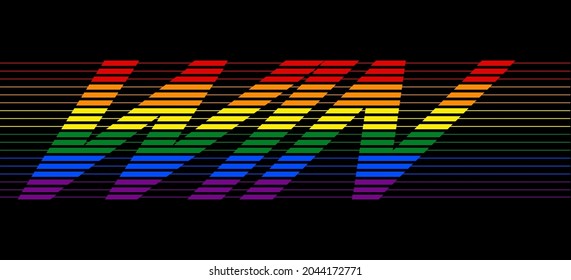 Win, Vector logo. Quotes and phrases for cards, banners, posters, pillow and clothes. Festive design. Gay pride month vector concept. Lgbt lettering.