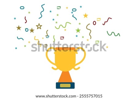 Win, Victory Celebration Flat concept vector illustration design background