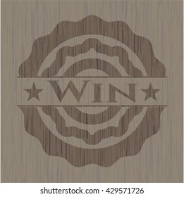 Win vintage wood emblem