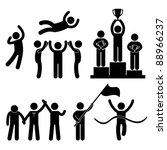 Win Winner Loser Glory Celebration Champion Success Victory Icon Symbol Sign Pictogram