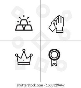 Win, winner, victory lineal icon set