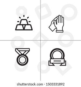 Win, winner, victory lineal icon set
