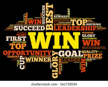 Win word cloud, business concept