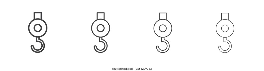 Winch hook icon concept outline symbol design.