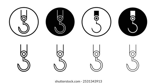 Ícone de gancho de guincho logotipo linear isolado
