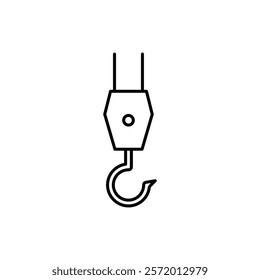 Winch hook icon in liner stroke style