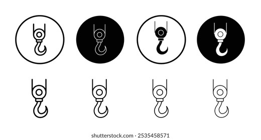 Icono de gancho de cabrestante Vector de contorno para Web ui