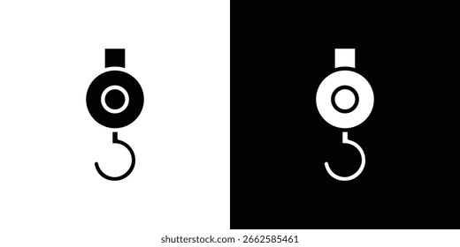 Winde Haken Symbol in schwarzem Glyphe Stil gesetzt. Silhouette Sammlung Vektorgrafik.