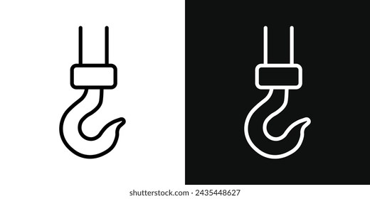 Winch Hook Icon Set. Vector Illustration