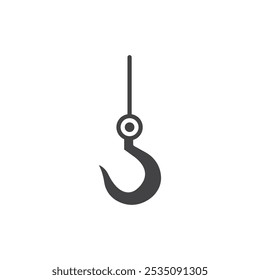 Icono de gancho de cabrestante Marca de símbolo en estilo relleno