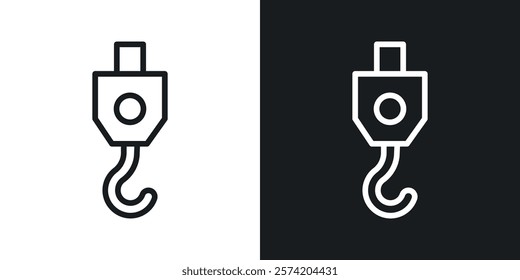 Winch hook icons set vectors on white background.