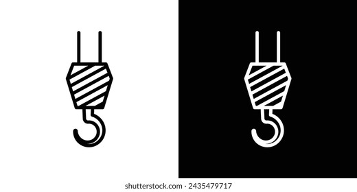 Winch Hook Line Icon on White Background for web.