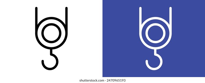 Winch Hook Symbol Representing Industrial and Heavy Lifting Tools